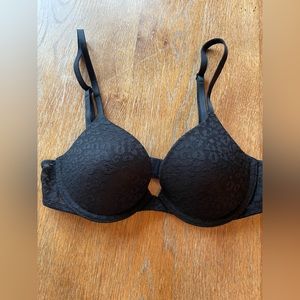Victoria’s Secret PINK black cheetah bra 32B NWOT